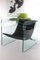 Black Leather & Glass Chair by Giovanni Tommaso Garattoni, Italy 5