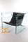 Black Leather & Glass Chair by Giovanni Tommaso Garattoni, Italy 12