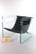 Black Leather & Glass Chair by Giovanni Tommaso Garattoni, Italy, Image 12