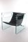 Black Leather & Glass Chair by Giovanni Tommaso Garattoni, Italy 3