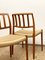 Mid-Century Design Danish Teak Chairs with Braid by Niels O. Møller 83 for J.l. Mollers, 1950s, Set of 6 6