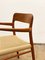 Mid-Century Danish Teak Model 56 Armrest Chair with Braid by Niels O. Møller for J.l. Moller, 1950s 12