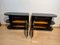 Pair of Art Deco Cabinets/Nightstands, Black Lacquer, Chrome, France circa 1930, Set of 2, Image 5