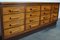 Mid-20th Century German Industrial Walnut Apothecary Cabinet Lowboard 13