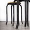 French Black Stacking School Stools with Kick Legs, 1960s, Set of 5 5