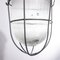Industrial Caged Hanging Lamp with Original Glass, 1960s 3