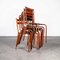 Rote Metall Harlequin Stühle für Außenbereich von Tolix, 1950er, 7er Set 12