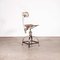 French Swivelling Bienaise Desk Chair with Cream and Metal Frame, 1950s, Image 4