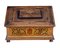 Caja de escritorio de madera frutal de marquetería, siglo XIX, Imagen 7