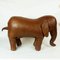 Vintage Brown Leather Elephant Footstool by Dimitri Omersa for Abercrombie & Fitch 2