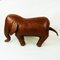 Vintage Brown Leather Elephant Footstool by Dimitri Omersa for Abercrombie & Fitch 4