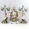 Porcelain Watch Set with Candelabras from Sitzendorf, 1880, Set of 3 1