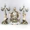 Porcelain Watch Set with Candelabras from Sitzendorf, 1880, Set of 3, Image 1