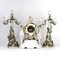 Porcelain Watch Set with Candelabras from Sitzendorf, 1880, Set of 3 4