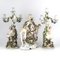 Porcelain Watch Set with Candelabras from Sitzendorf, 1880, Set of 3 2