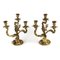 Vergoldete Bronze Rocaille Kerzenständer, 2er Set 1