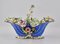 Porcelain Vase-Basket with Molded Flowers 3