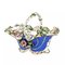 Porcelain Vase-Basket with Molded Flowers 1