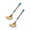 Silver Spoons with Enamel, Set of 2 2