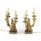 Gilded Bronze Lamp with Cupids Playing Music, Set of 2 2