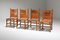 Mid-Century Italian Modern Leather Dining Chairs by Afra & Tobia Scarpa for B&b Italia / C&b Italia, 1970s, Set of 6 3