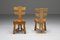 Mid-Century Modern Rustic Craftsmanship Brutalist Oak Dining Chairs, 1960s, Set of 6 2