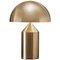 Große Atollo Tischlampe aus satiniertem Metall in Gold von Vico Magistretti für Oluce 1