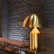 Atollo Large Metal Satin Gold Table Lamp by Vico Magistretti for Oluce 6