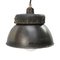 Lampe à Suspension Industrielle Vintage en Émail Gris et Fonte 3