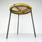 Vintage Bamboo Metal Stool, Italy, 1950s 2