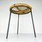 Vintage Bamboo Metal Stool, Italy, 1950s, Image 2