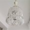 Small Danish Modern Clear Glass & White Acrylic Hanging Lamp, 1950s 7