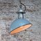 Vintage British Industrial Gray Enamel Pendant Lights 7