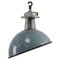Lámparas colgantes industriales británicas vintage esmaltadas en gris, Imagen 5