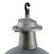 Vintage British Industrial Gray Enamel Pendant Lights, Image 4