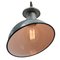 Vintage British Industrial Gray Enamel Pendant Lights 2