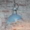 Vintage British Industrial Gray Enamel Pendant Lights 6