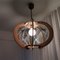 Large Mid-Century French Modern Wooden Hanging Lamp 6