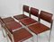 Leather & Chrome Plated Steel Dining Chairs, 1970s, Set of 6 3