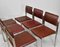 Leather & Chrome Plated Steel Dining Chairs, 1970s, Set of 6, Image 3