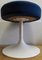 Tabouret Vintage Bleu avec Base en Forme de Tulipe Blanche, 1970s 4