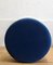 Vintage Blue Covered Stool with White Tulip-Shaped Iron Base, 1970s, Image 6