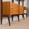 Free Standing Teak 3-Bay Ergo Wall Unit with Desk, 4 Cabinets and 5 Shelves 22