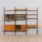 Free Standing Teak 3-Bay Ergo Wall Unit with Desk, 4 Cabinets and 5 Shelves 7