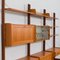 Free Standing Teak 3-Bay Ergo Wall Unit with Desk, 4 Cabinets and 5 Shelves 12