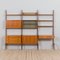Free Standing Teak 3-Bay Ergo Wall Unit with Desk, 4 Cabinets and 5 Shelves 2