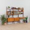 Free Standing Teak 3-Bay Ergo Wall Unit with Desk, 4 Cabinets and 5 Shelves 3
