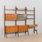Free Standing Teak 3-Bay Ergo Wall Unit with Desk, 4 Cabinets and 5 Shelves 1