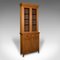 Antique English Victorian Oak Glazed Bookcase, 1900s 1