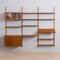 Danish Teak Wall Unit with Desk Shelf, 2 Cabinets and 8 Shelves by Preben Sorensen, 1960s 2